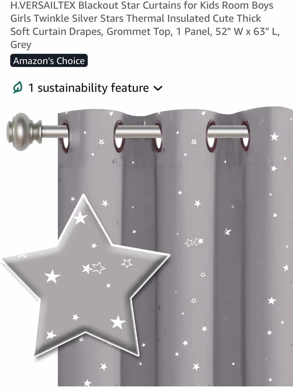 Rainbow Pastel/Gray Star Curtains